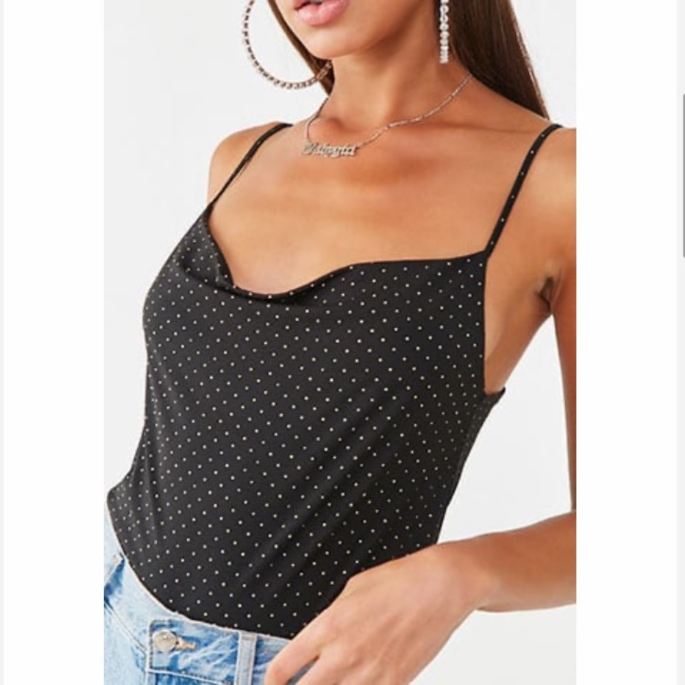Black and gold Forever 21 Tank-Top